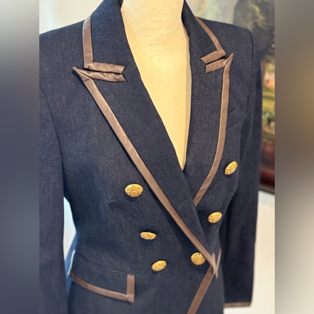 Veronica Beard Navy and Brown Blazer - Picture 8 of 16